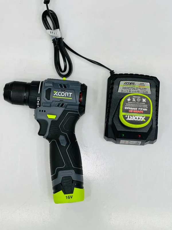 دریل شارژی 16 ولت 2 آمپری 2 حالته نظام فلزی ایکسکورت مدل 10MM_16V اصلی