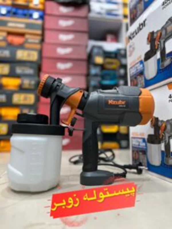 پیستوله و رنگ پاش برقی زوبر 400 وات مدل k10464، ویدئو تست پائین صفحه