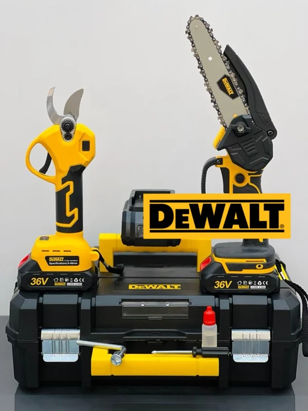 ست دو قلوی قیچی و اره شارژی 36 ولت دیوالت با تیغه اضافه مدل 3CM_15CM